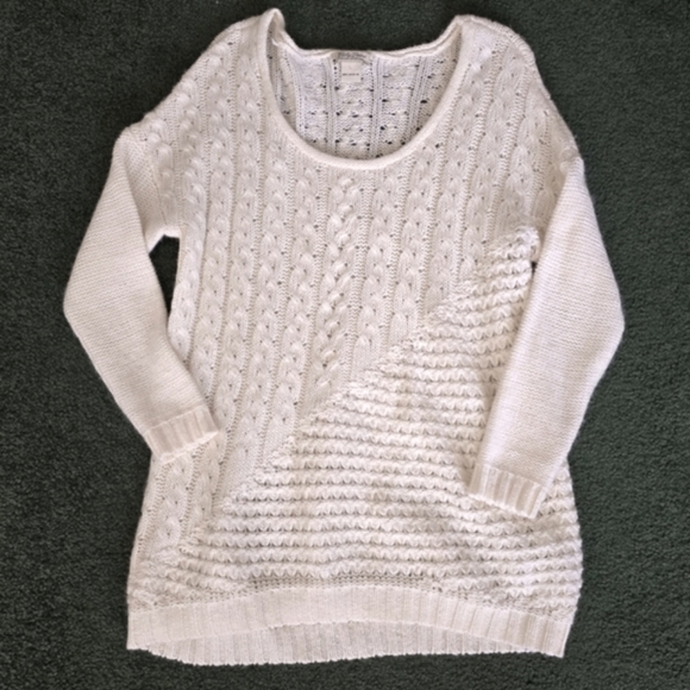 Lucky Brand Knit Cream Sweater Large